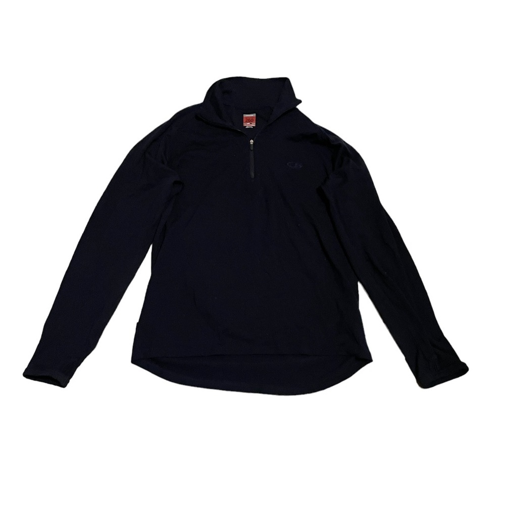 𝅺Icebreaker Body Fit 260 Mens Sz Medium 1/4 Zip Navy Merino Wool Pullover